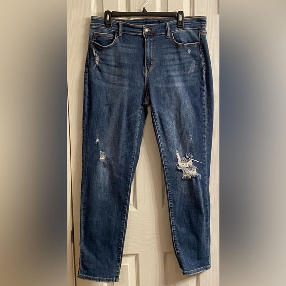 Judy Blue Denim - Judy Blue Distressed Jeans, Slim , Size 13/31